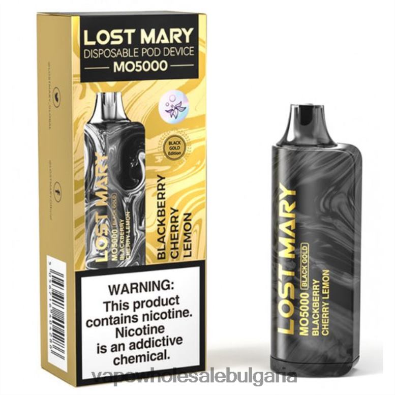 Електронна Цигара Айкос Цена - къпина череша лимон 8DN60343 LOST MARY MO5000 черно злато 10мл