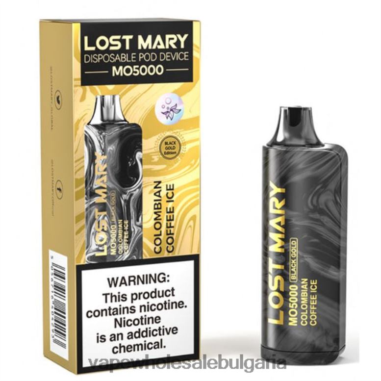 Електронна Цигара Vape - колумбийско кафе лед 8DN60344 LOST MARY MO5000 черно злато 10мл