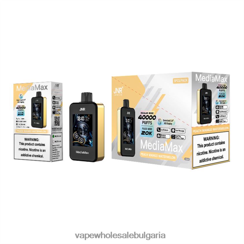 Електронна Цигара Vape - JNR MediaMax 40k пуф 628LTT15 праскова манго диня