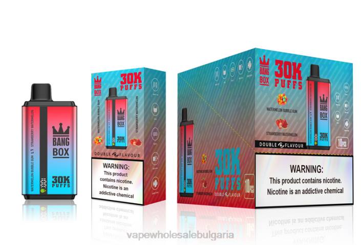 Vape Wholesale Bulgaria - Bang Box 30 000 впръсквания с двоен вкус дъвка от диня и ягодова диня BLBP68